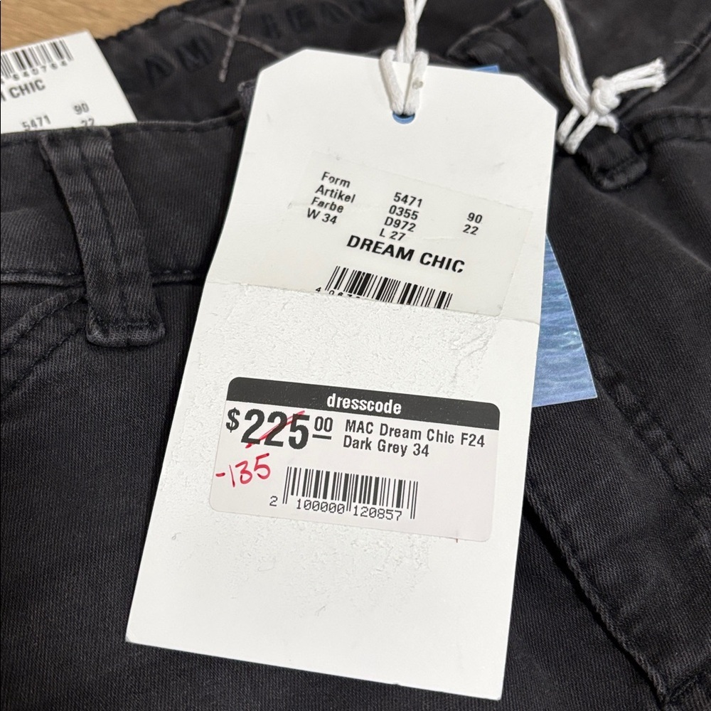 MAC (4) Dream Chic Denim in Anthracite Fancy Wash Cropped Ankle Zipper Slim NWT - Picture 10 of 16